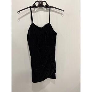 Midnight Doll Women's Black Sequin Front Slit Bodycon Dress Size 5 Y2K Teen 90's